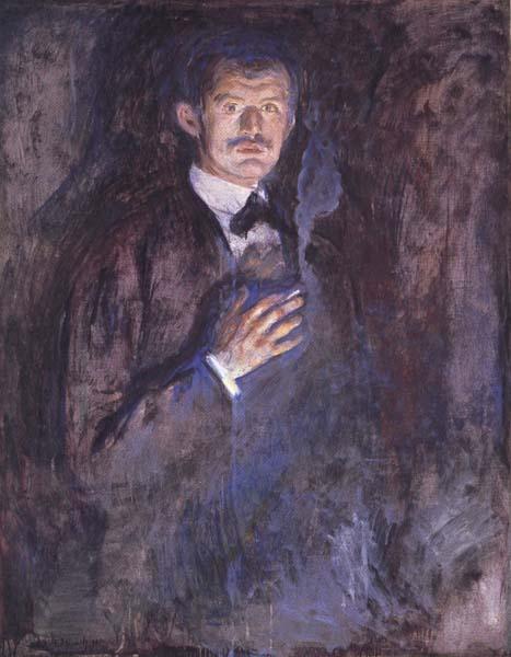Edvard Munch Self-Portrait with a Cigarette oil painting image